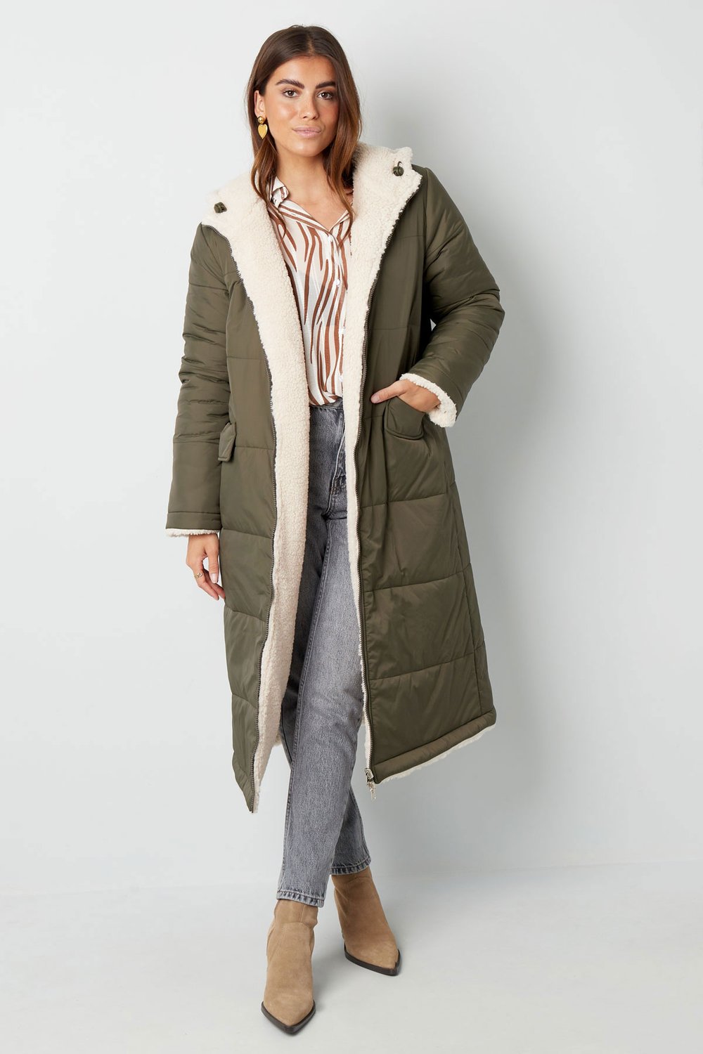 Nylon long coat - Brown - S h5Picture6